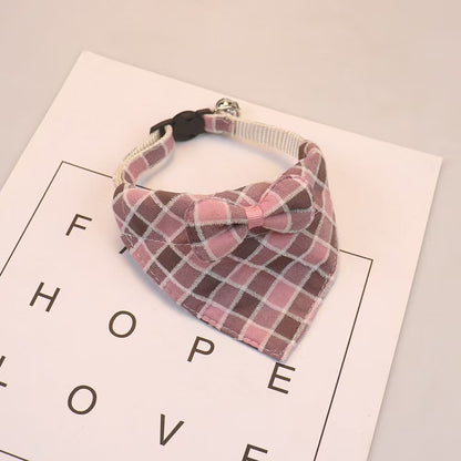 Plaid Bow Dog Bandana