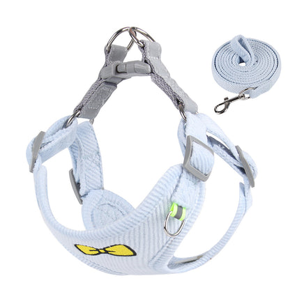 Corduroy Bow Tie Harness & Leash Set