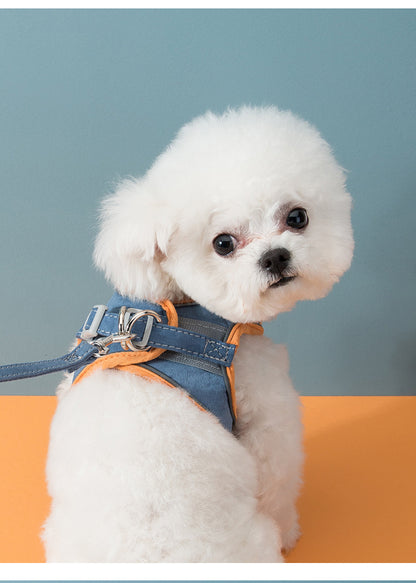 Reflective Suede Harness & Leash Set