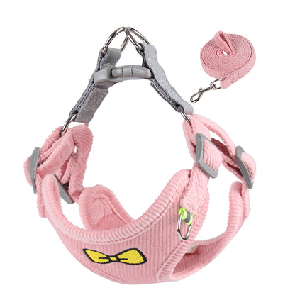 Corduroy Bow Tie Harness & Leash Set