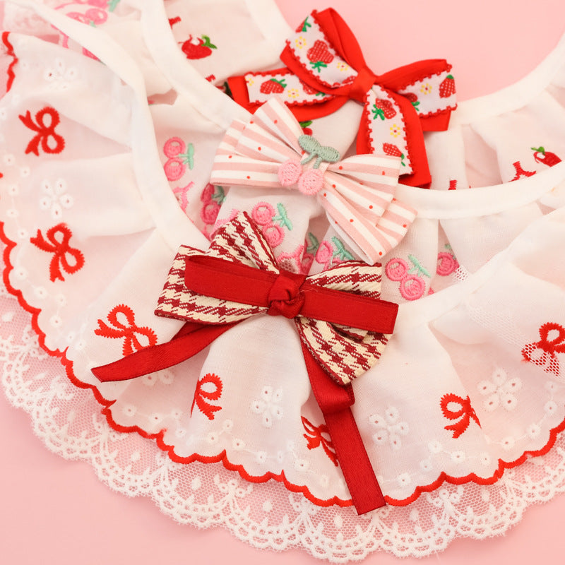 Floral Lace Dog Bandana for Dogs – Red