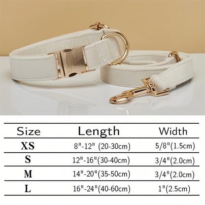 Personalized Velvet Collar & Leash Set