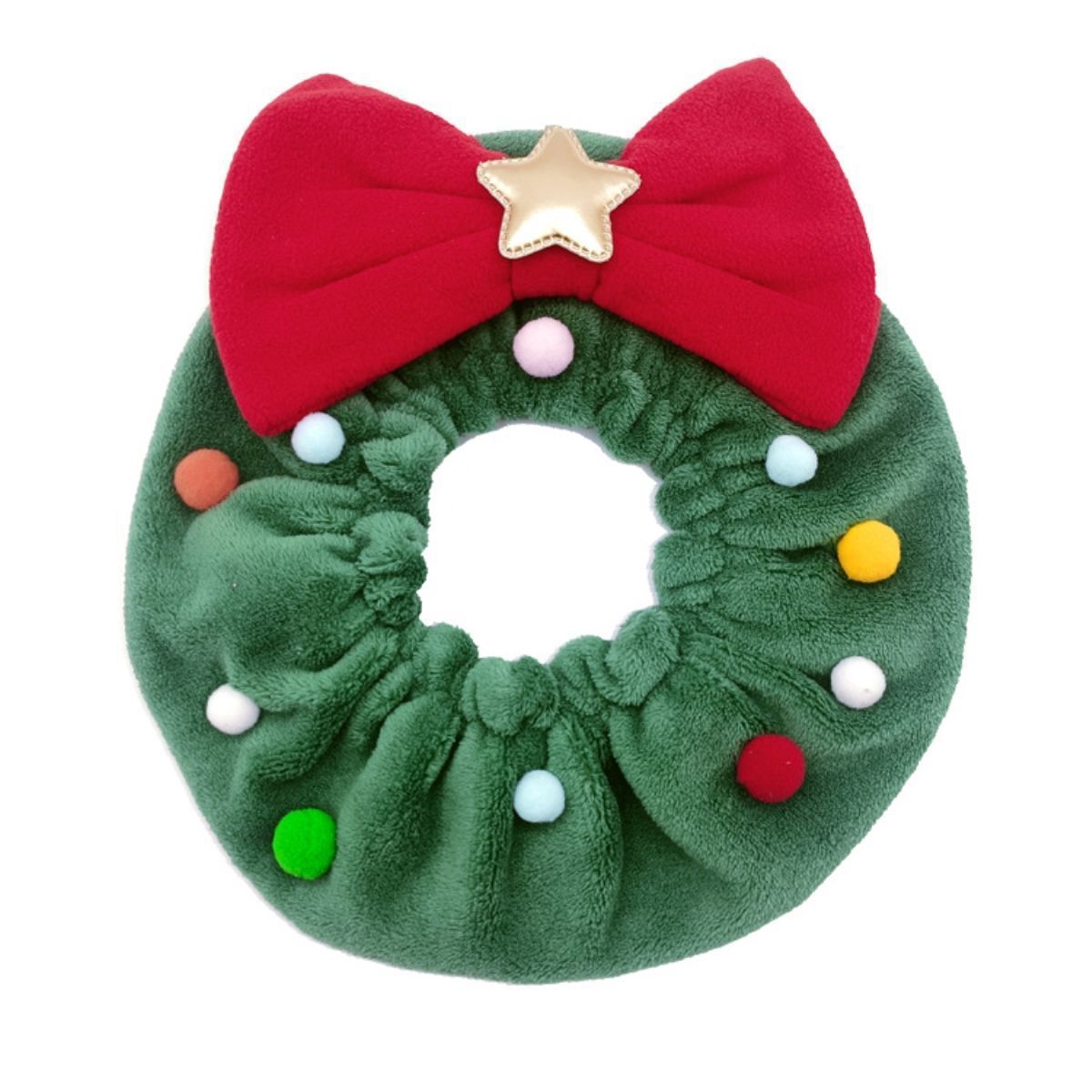 Christmas Wreath Dog Necklace – Green