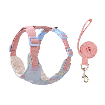 Seersucker Harness, Leash & Bag Set