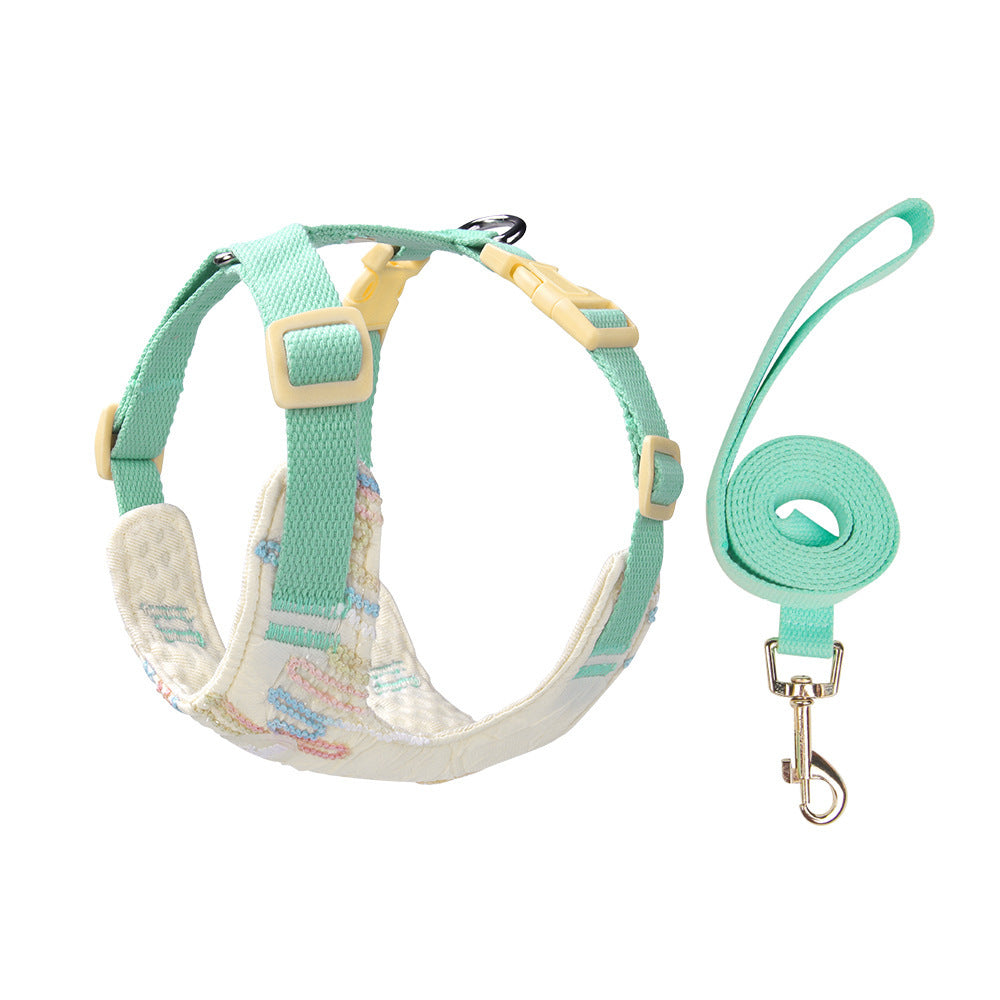 Seersucker Harness, Leash & Bag Set