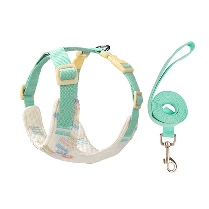 Seersucker Harness, Leash & Bag Set