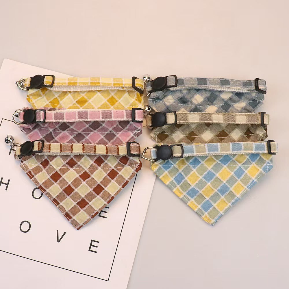 Plaid Bow Dog Bandana