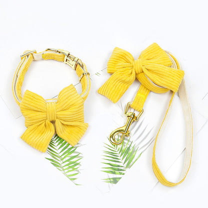 Corduroy Bow Collar Set