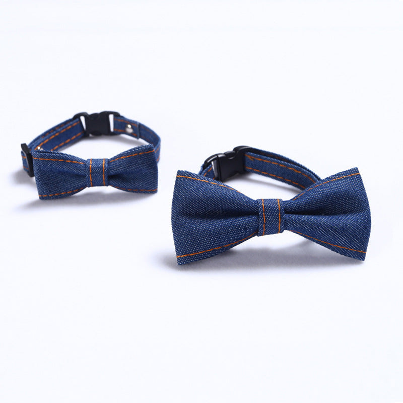 Denim Bow Tie for Dogs – Blue