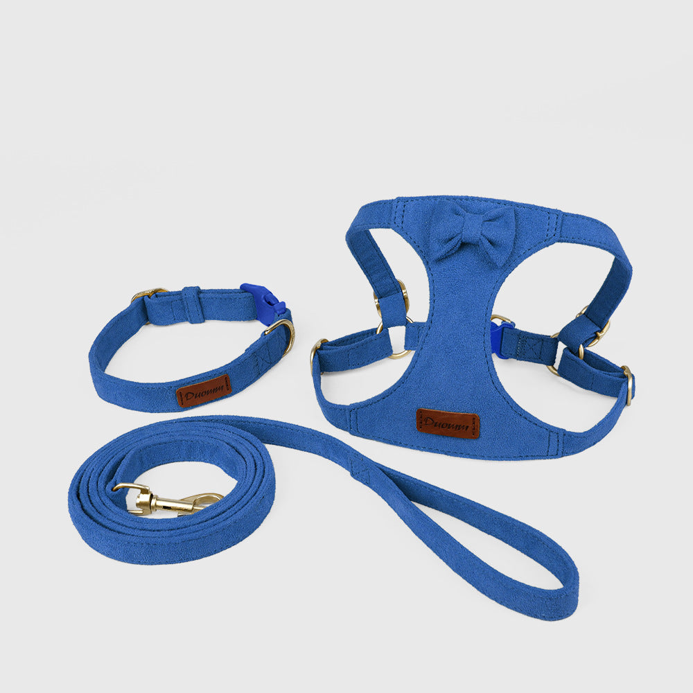 Soft Faux Suede Harness, Leash & Collar Set