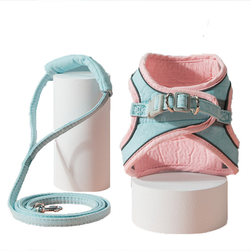 Reflective Suede Harness & Leash Set