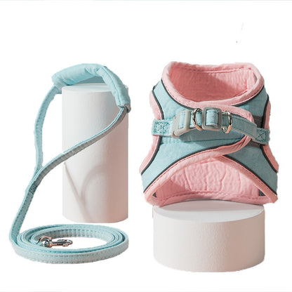 Reflective Suede Harness & Leash Set