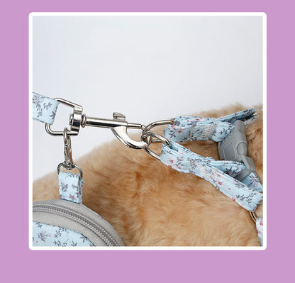 Floral Harness Set for Dogs – Pink