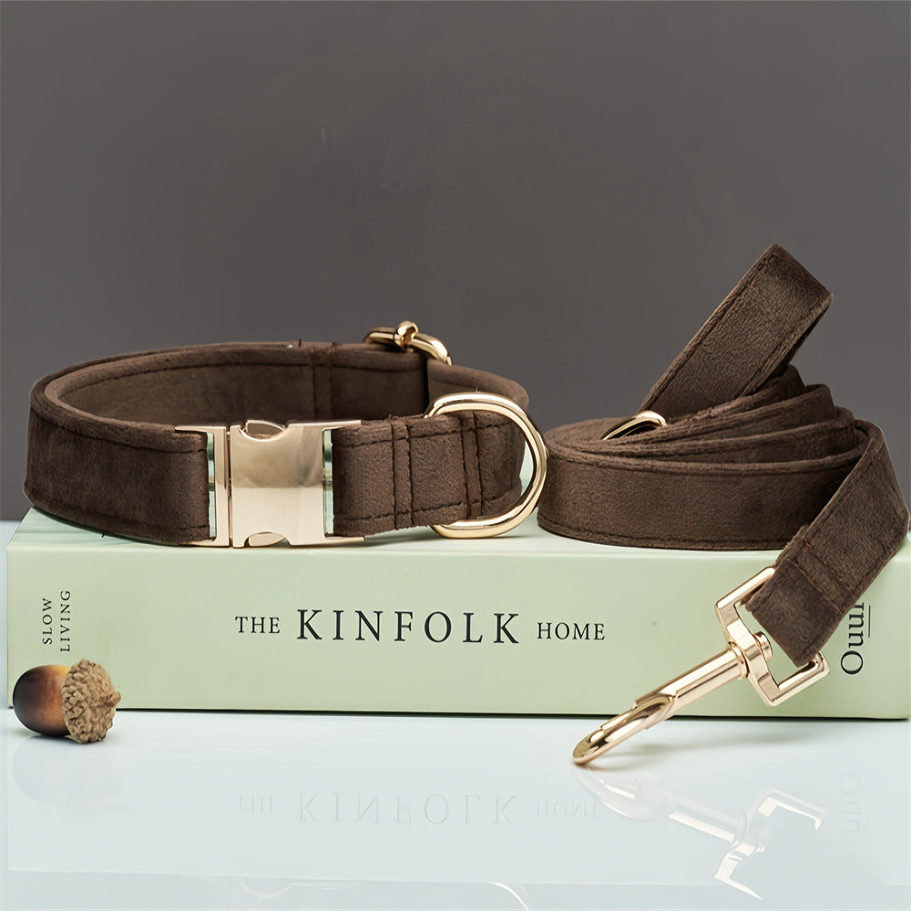 Personalized Velvet Collar & Leash Set