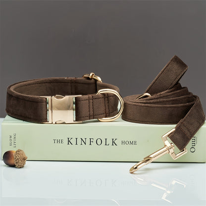 Personalized Velvet Collar & Leash Set
