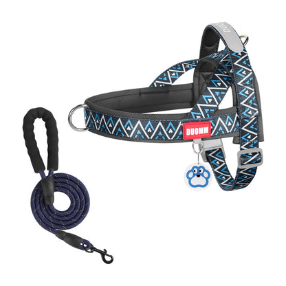 Geometric Reflective Harness & Leash Set