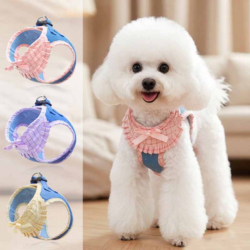Plaid Ruffle Harness & Leash Set