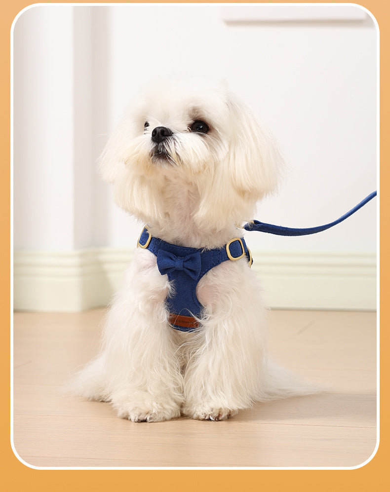 Soft Faux Suede Harness, Leash & Collar Set