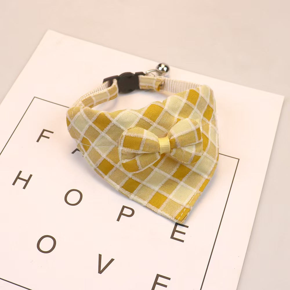 Plaid Bow Dog Bandana