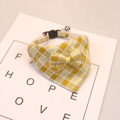 Plaid Bow Dog Bandana