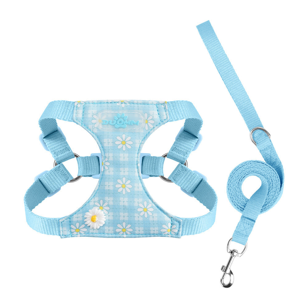 Daisy Plaid Harness & Leash Set