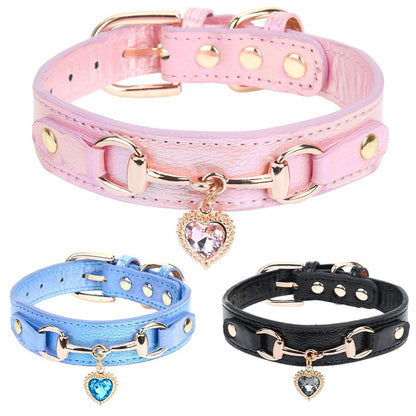 Heart Crystal Shimmer Dog Collar