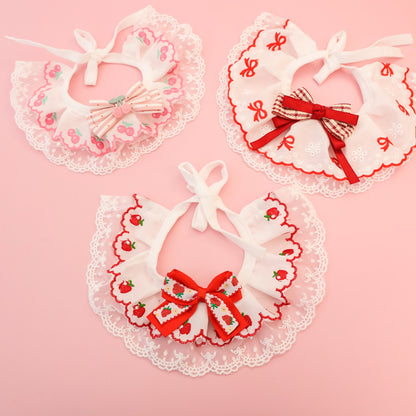 Floral Lace Dog Bandana for Dogs – Red