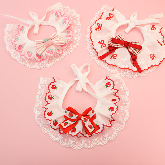 Floral Lace Dog Bandana for Dogs – Red
