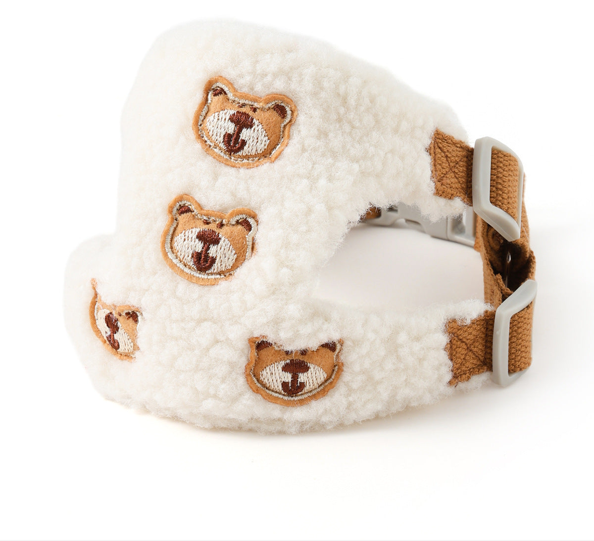 Soft Fleece Little Bear Harness & Leash Set – White