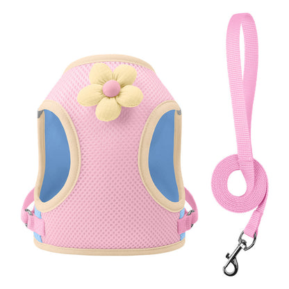 Floral Mesh Harness & Leash Set