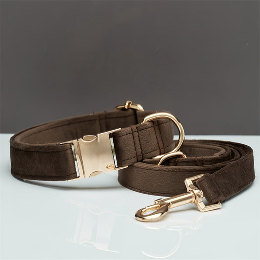 Personalized Velvet Collar & Leash Set