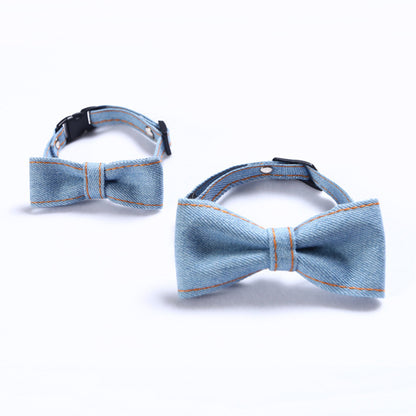 Denim Bow Tie for Dogs – Blue