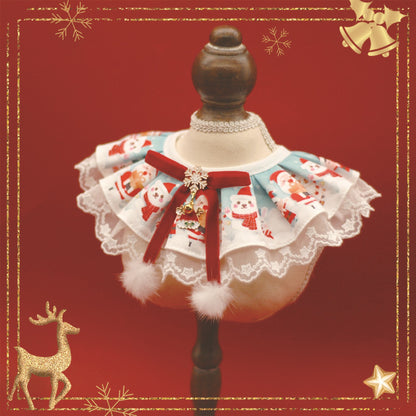 Christmas Lace Dog Necklace – Red