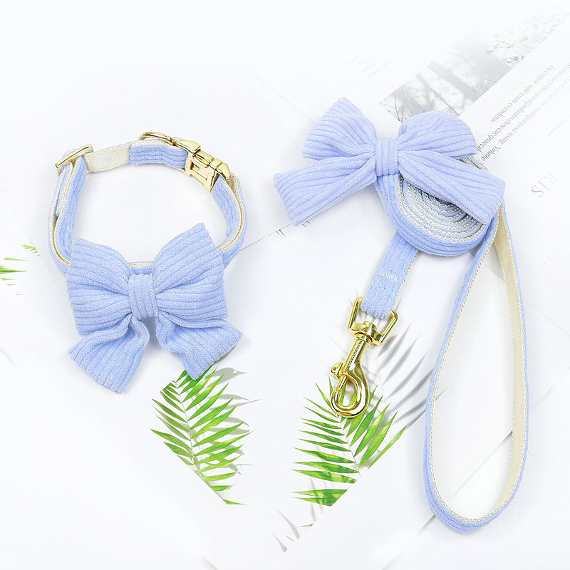 Corduroy Bow Collar Set