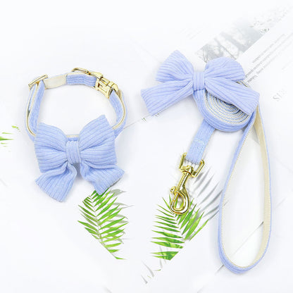 Corduroy Bow Collar Set