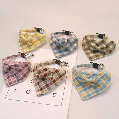Plaid Bow Dog Bandana