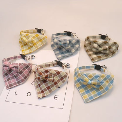 Plaid Bow Dog Bandana