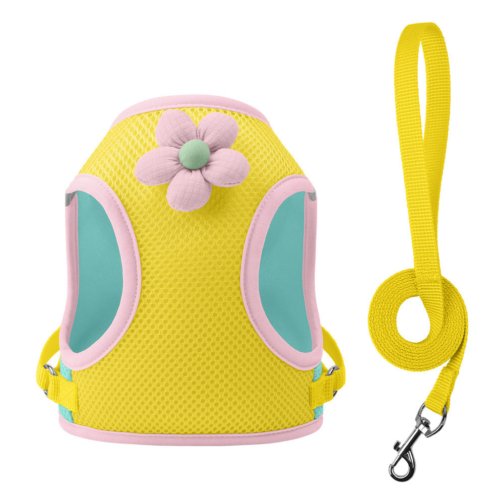 Floral Mesh Harness & Leash Set