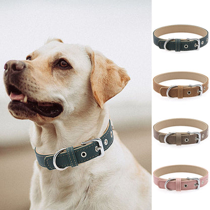 Matte PU Leather Dog Collar
