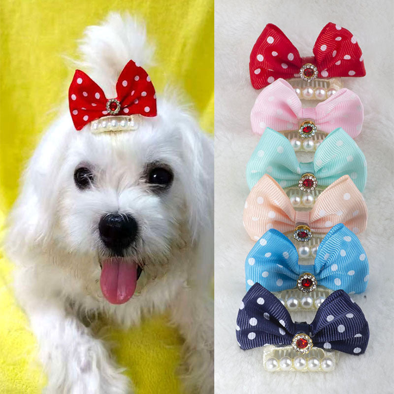 Polka Dot Dog Bow for Dogs – Multi