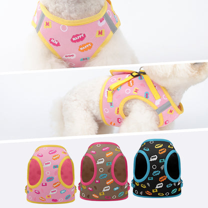 Embroidered Mesh Harness & Leash Set