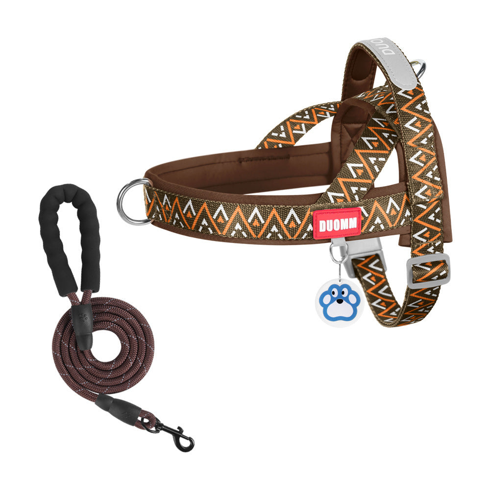Geometric Reflective Harness & Leash Set