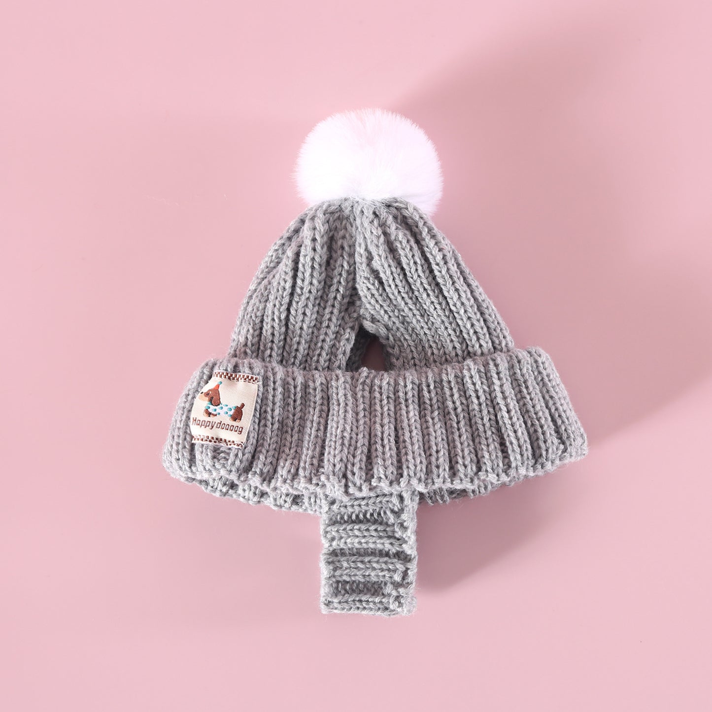 Knitted Pom Pom Hat for Dogs – Red