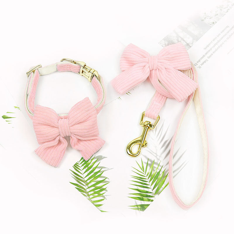 Corduroy Bow Collar Set