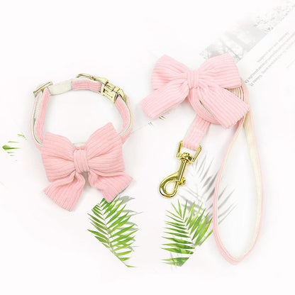 Corduroy Bow Collar Set