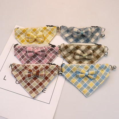 Plaid Bow Dog Bandana