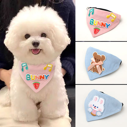Cartoon Embroidered Dog Bandana
