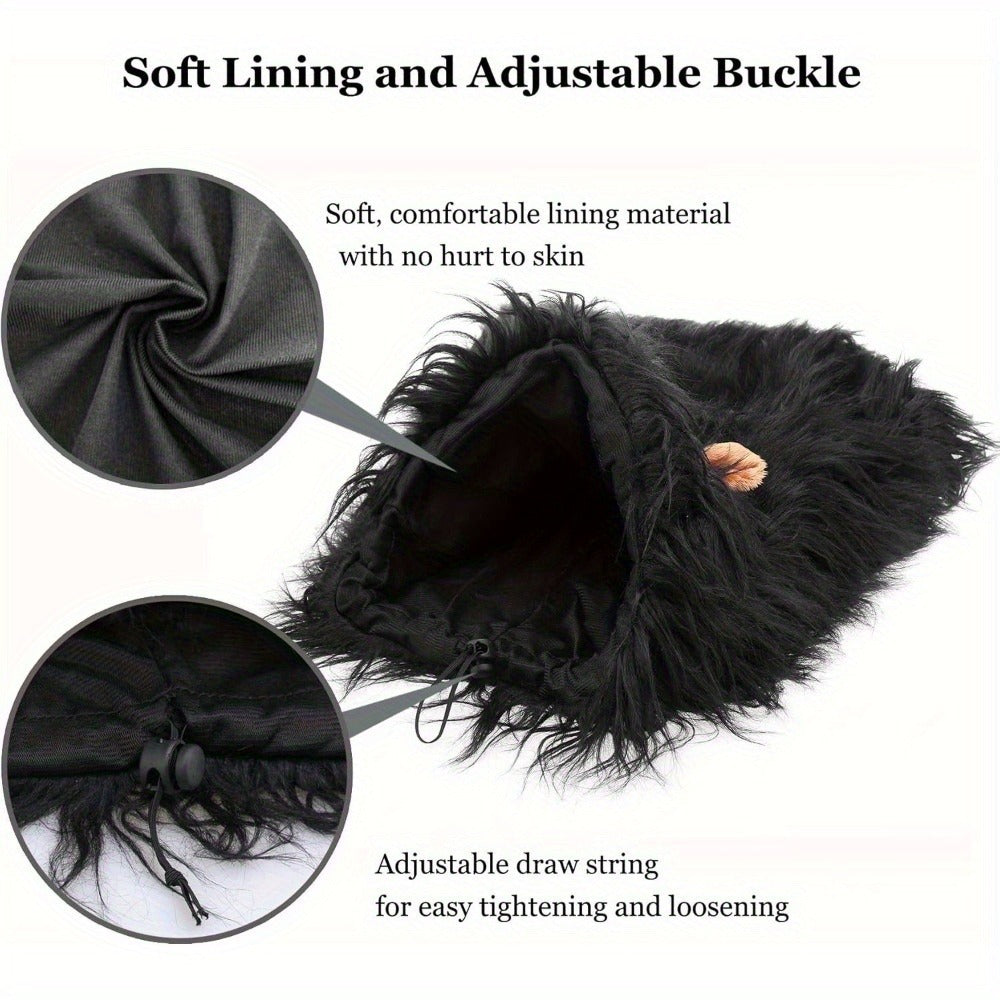 Lion Mane Dog Hat for Dogs – Black