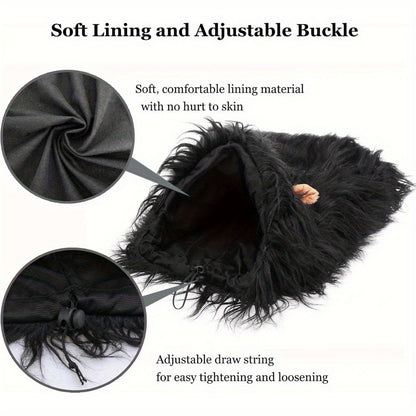 Lion Mane Dog Hat for Dogs – Black