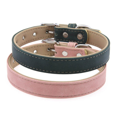 Matte PU Leather Dog Collar